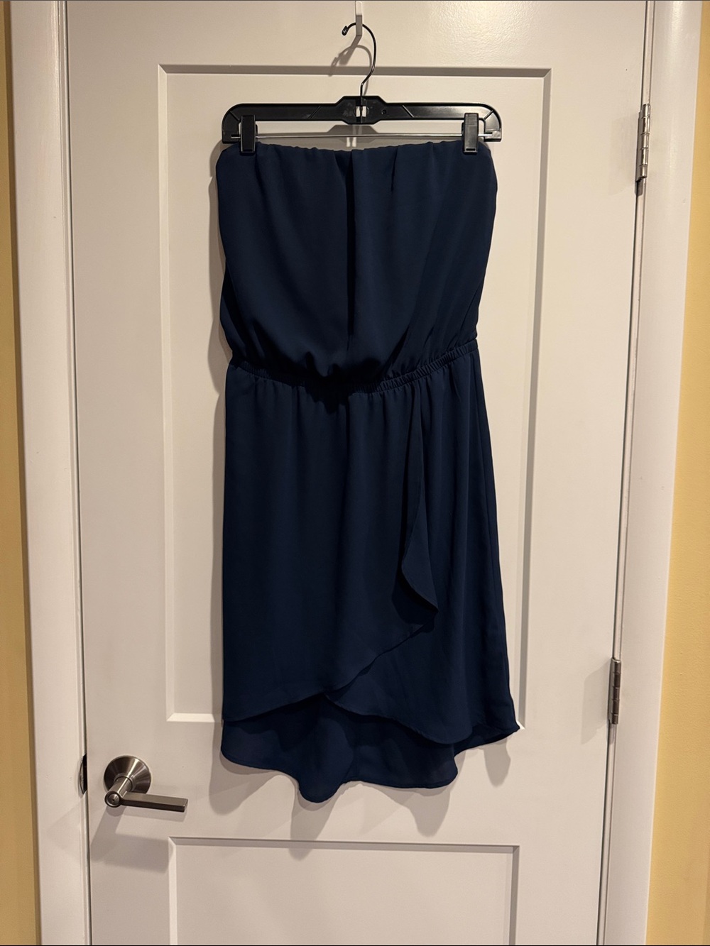 Express Navy Strapless High-Low Dress